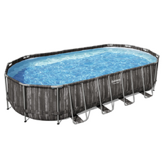 Овальный бассейн каркасный Bestway (732х366х122) Wood style 5611T с картриджным фильтром