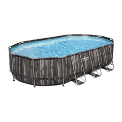 Овальный бассейн каркасный Bestway Wood style 5611R (610х366х122) с картриджным фильтром